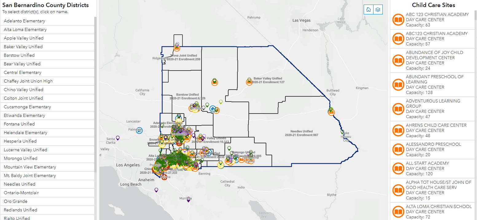 Child Care Locations in San Bernardino County